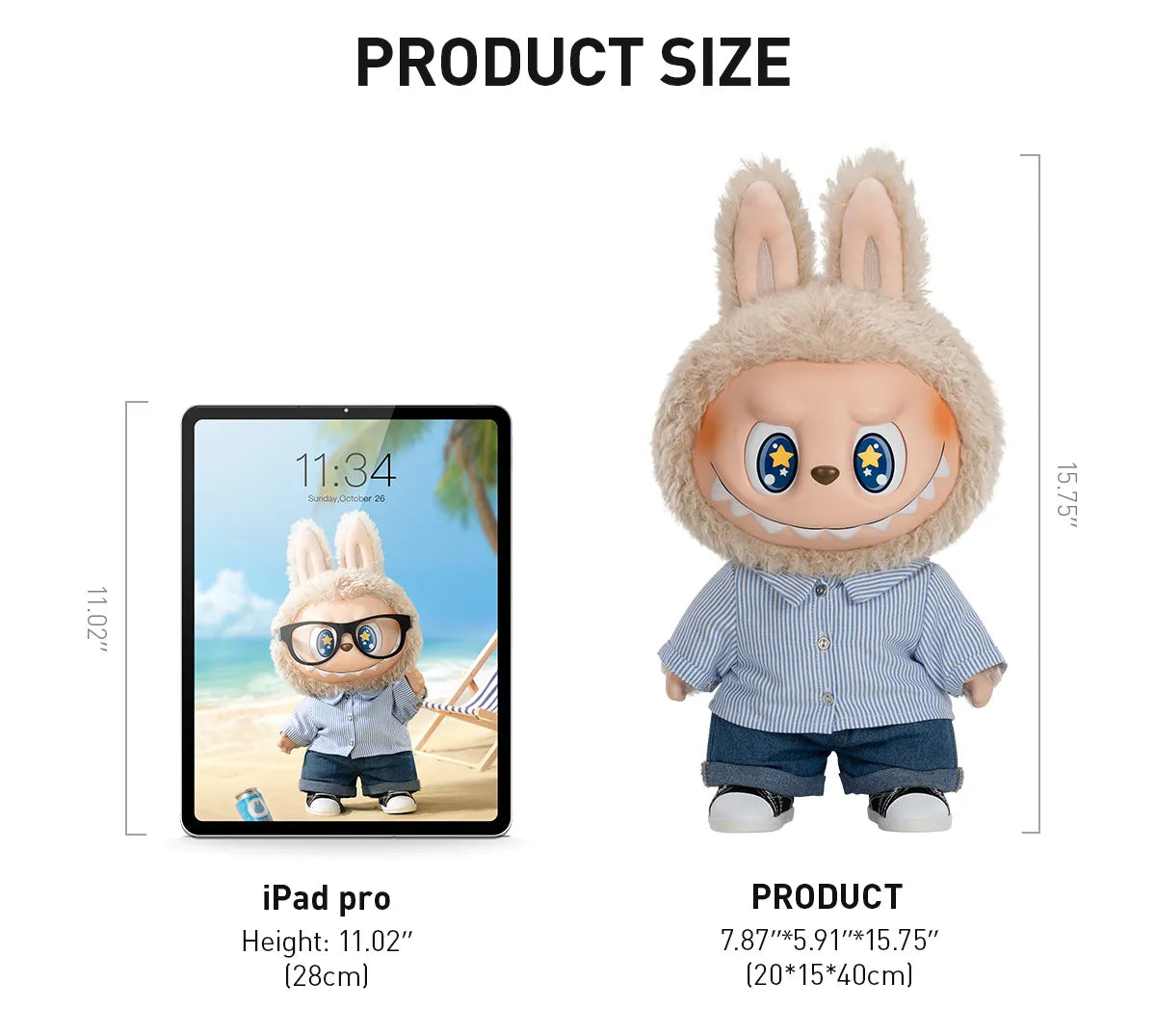 POPMART LABUBU THE MONSTERS 'FLIP WITH ME' VINYL PLUSH DOLL (40 CM)