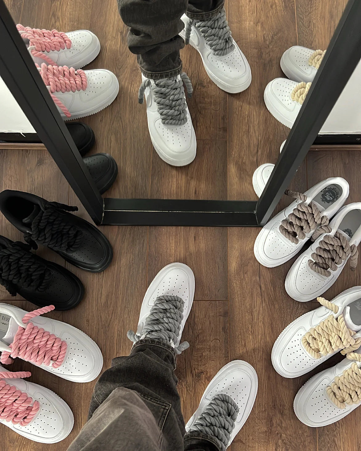 NIKE AIR FORCE 1 LOW 'TRIPLE BLACK ROPE LACES'