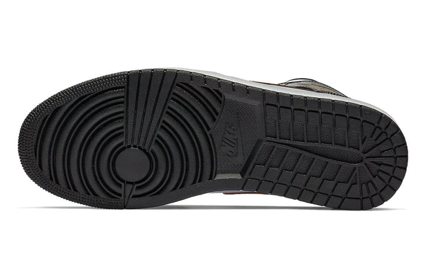 AIR JORDAN 1 MID 'PATENT BLACK WHITE GOLD'