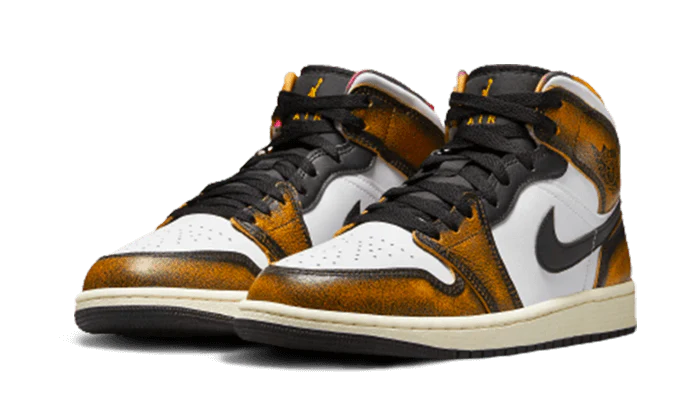 AIR JORDAN 1 MID SE 'ORANGE WEAR-AWAY'