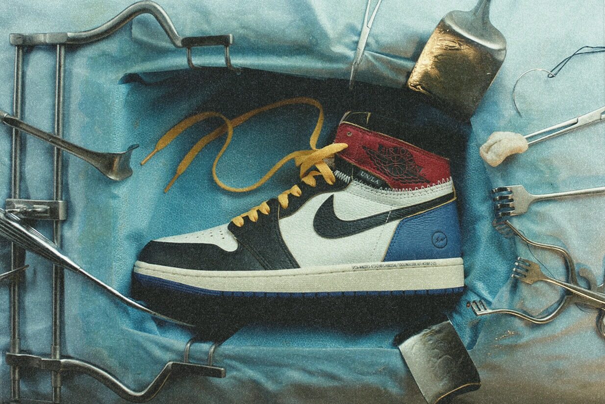FRAGMENT DESIGN X UNION LA X NIKE AIR JORDAN 1 HIGH OG 'VARSITY RED/SPORT ROYAL'