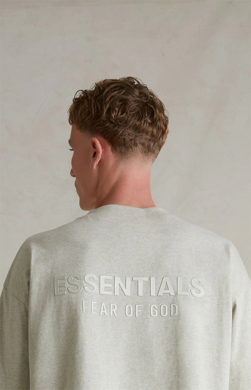 FEAR OF GOD ESSENTIALS T-SHIRT 'HEATHER STONE' FW25