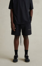 FEAR OF GOD ESSENTIALS CLASSIC FLEECE SHORT JET BLACK FW25