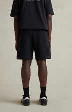 FEAR OF GOD ESSENTIALS CLASSIC FLEECE SHORT JET BLACK FW25