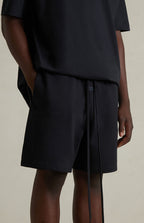 FEAR OF GOD ESSENTIALS CLASSIC FLEECE SHORT JET BLACK FW25