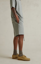 FEAR OF GOD ESSENTIALS CLASSIC FLEECE SHORT 'CONCRETE HEATHER' FW25