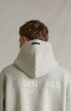 FEAR OF GOD ESSENTIALS HOODIE 'HEATHER STONE' FW25