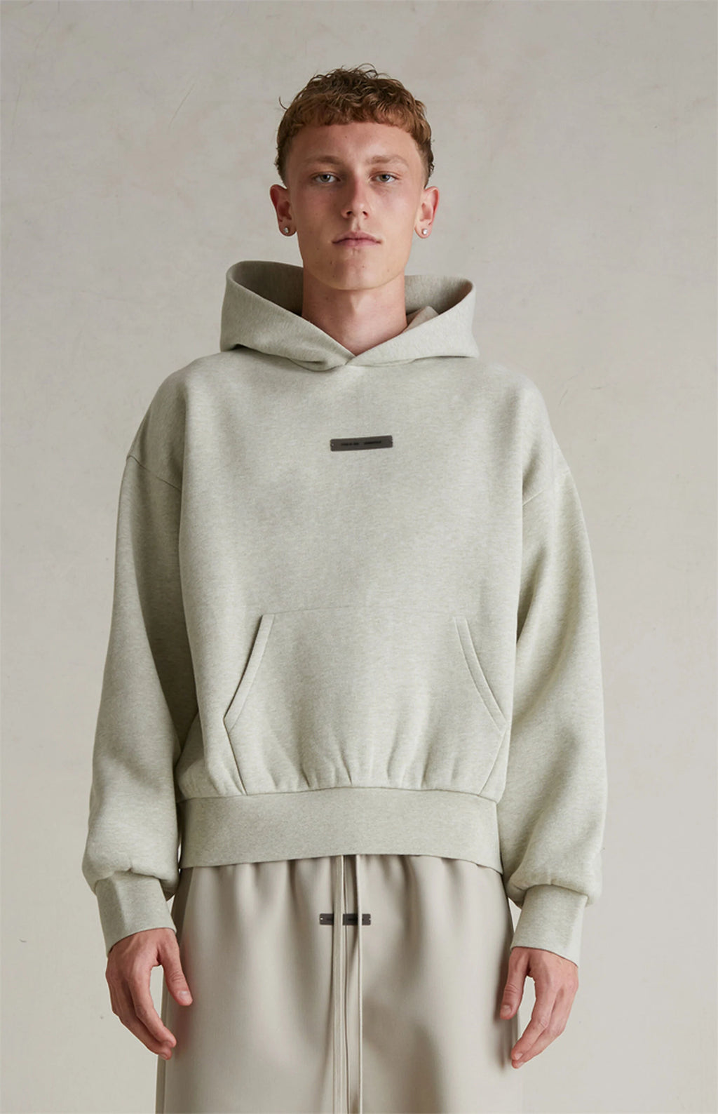 FEAR OF GOD ESSENTIALS HOODIE 'HEATHER STONE' FW25