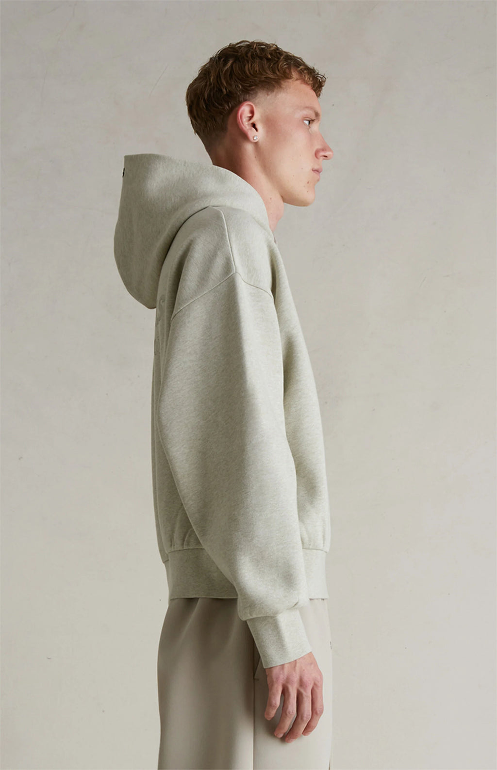 FEAR OF GOD ESSENTIALS HOODIE 'HEATHER STONE' FW25