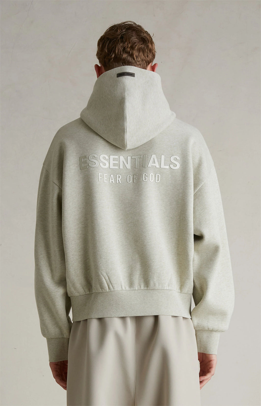 FEAR OF GOD ESSENTIALS HOODIE 'HEATHER STONE' FW25