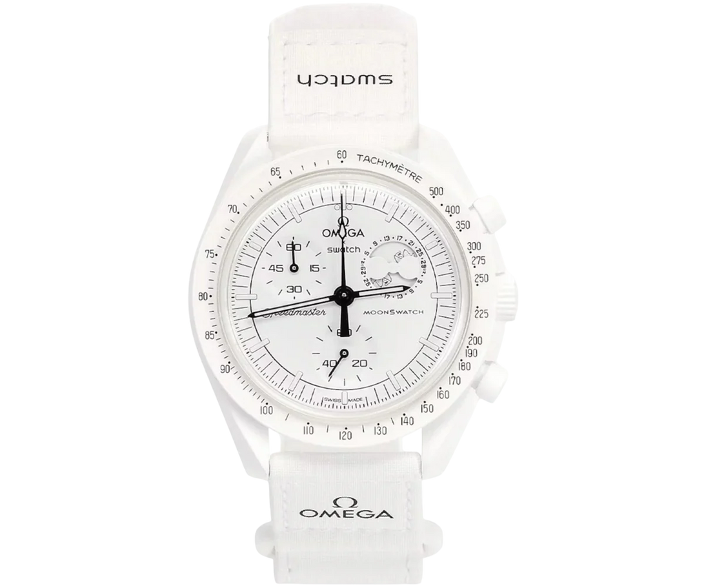 SWATCH X OMEGA BIOCERAMIC MOONSWATCH 'MISSION TO MOONPHASE SNOOPY WHITE'