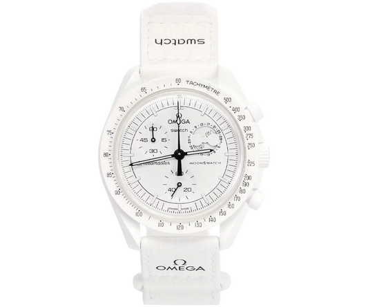 SWATCH X OMEGA BIOCERAMIC MOONSWATCH 'MISSION TO MOONPHASE SNOOPY WHITE'