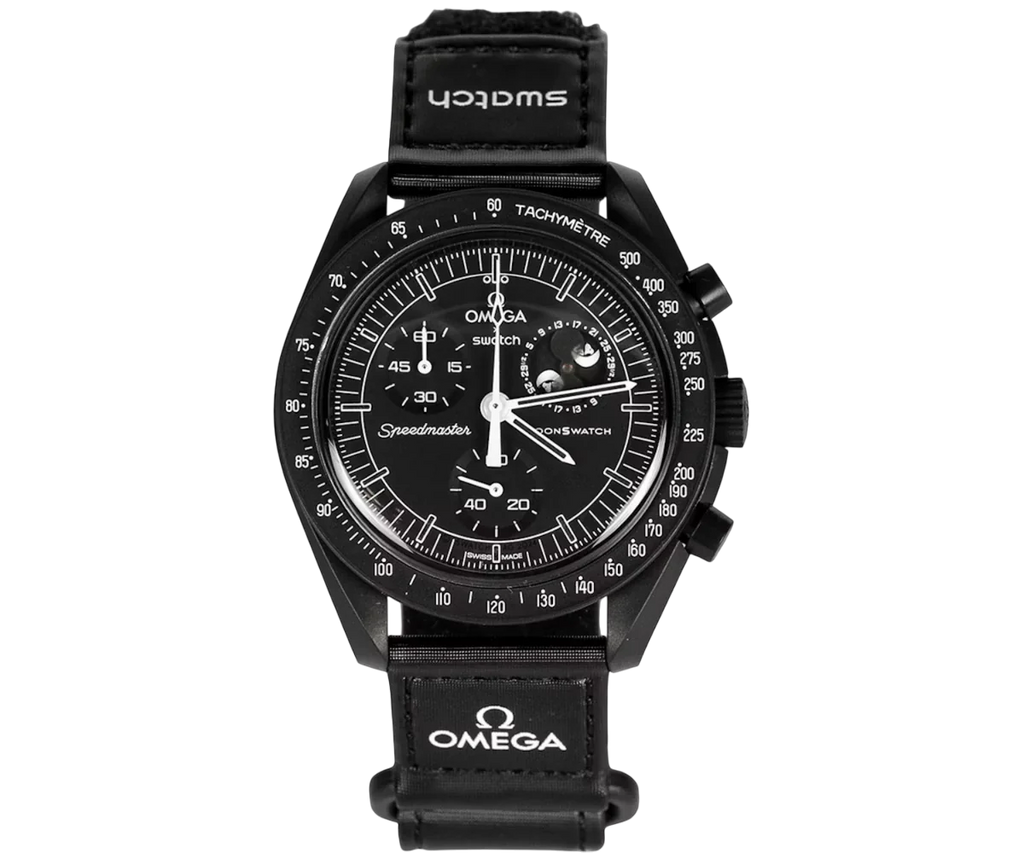 SWATCH X OMEGA BIOCERAMIC MOONSWATCH MISSION TO MOONPHASE 'SNOOPY BLACK'
