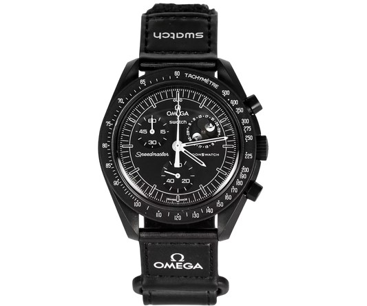 SWATCH X OMEGA BIOCERAMIC MOONSWATCH MISSION TO MOONPHASE 'SNOOPY BLACK'