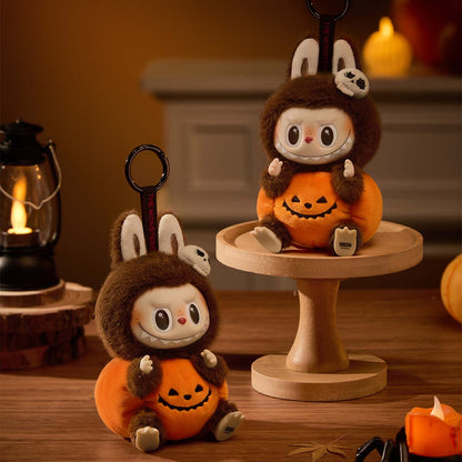 POPMART LABUBU 'HAPPY HALLOWEEN PARTY SERIES-SITTING PUMPKIN ' VINYL PLUSH PEDANT
