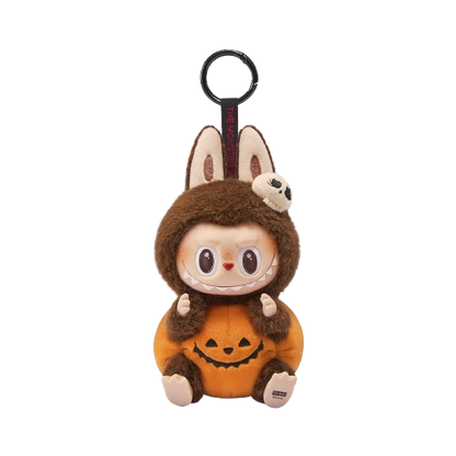 POPMART LABUBU 'HAPPY HALLOWEEN PARTY SERIES-SITTING PUMPKIN ' VINYL PLUSH PEDANT