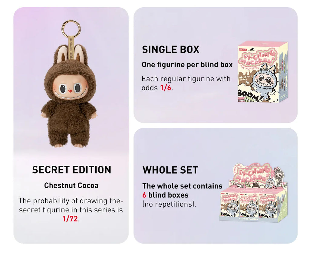 POP MART LABUBU THE MONSTERS 'TASTY MACARONS VINYL FACE' BLIND BOX