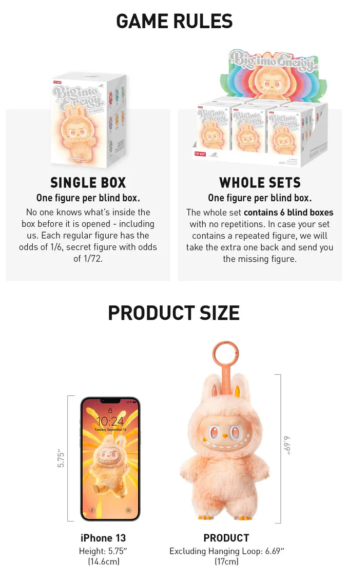 POP MART LABUBU THE MONSTERS 'BIG INTO ENERGY VINYL PLUSH' BLIND BOX