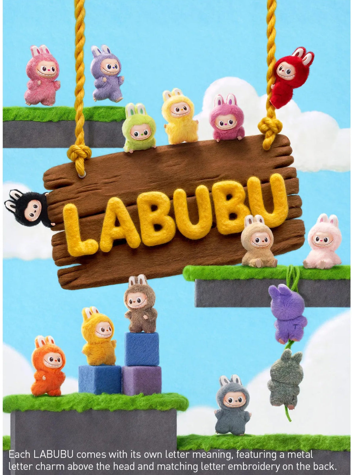 POPMART LABUBU THE MONSTERS 'PIN FOR LOVE' SERIES VINYL PLUSH PEDANT (N-Z)