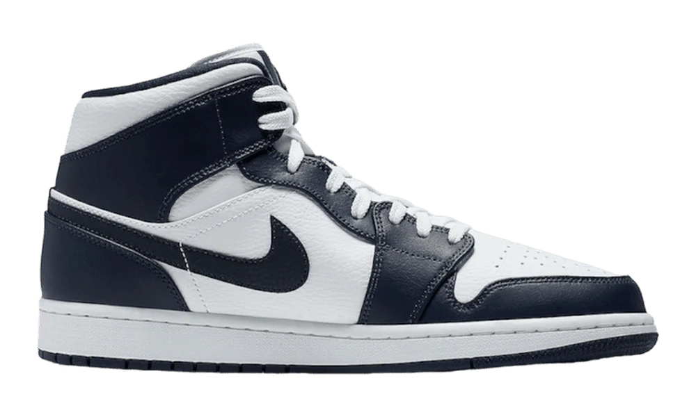 AIR JORDAN 1 MID 'WHITE METALLIC GOLD OBSIDIAN'