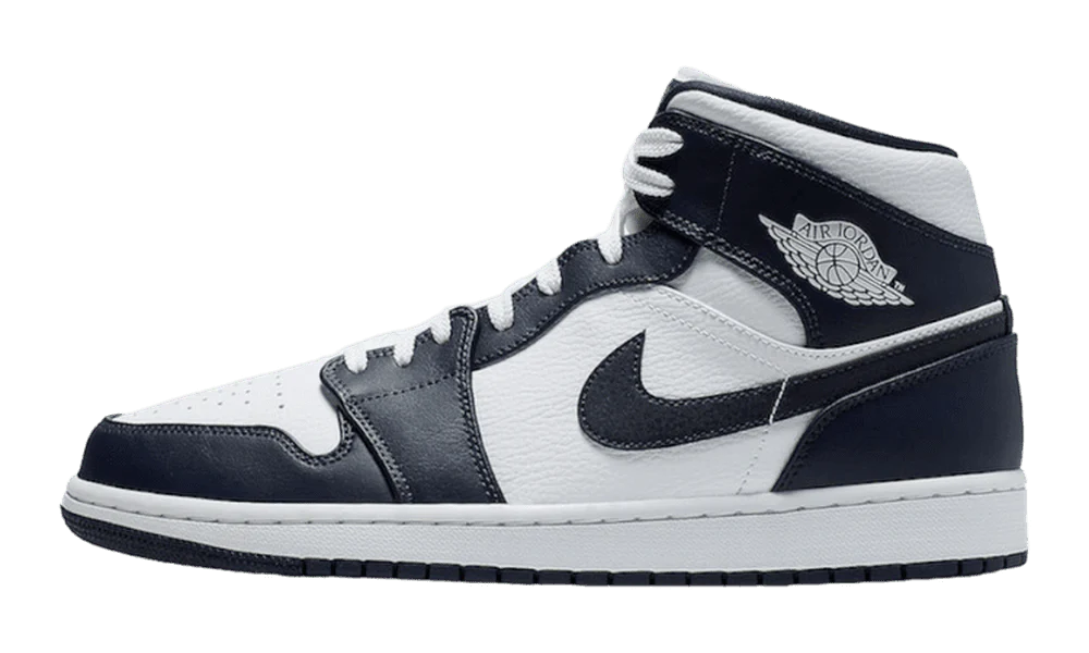AIR JORDAN 1 MID 'WHITE METALLIC GOLD OBSIDIAN'