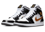 AIR JORDAN 1 MID 'PATENT BLACK WHITE GOLD'