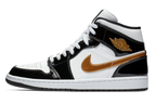 AIR JORDAN 1 MID 'PATENT BLACK WHITE GOLD'