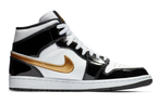 AIR JORDAN 1 MID 'PATENT BLACK WHITE GOLD'