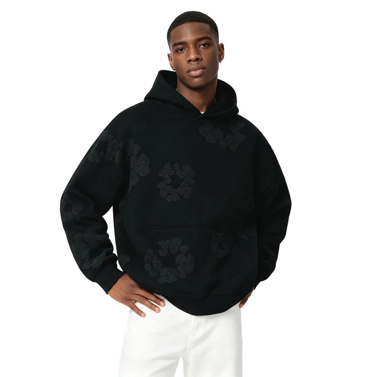 DENIM TEARS THE MONO WREATH HOODIE 'BLACK'