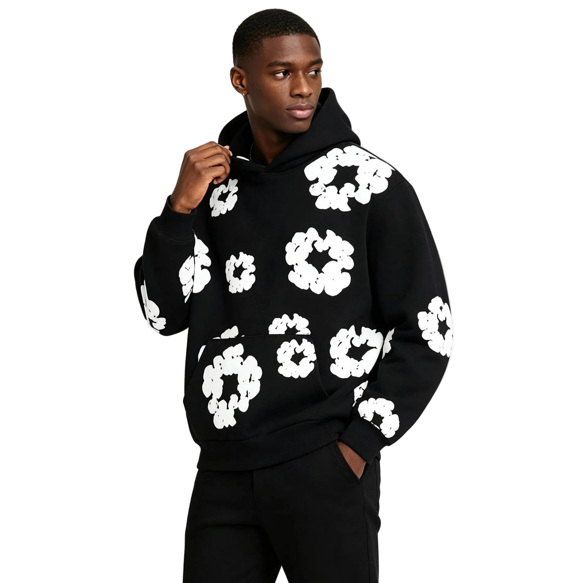 DENIM TEARS THE COTTON WREATH HOODIE 'BLACK'