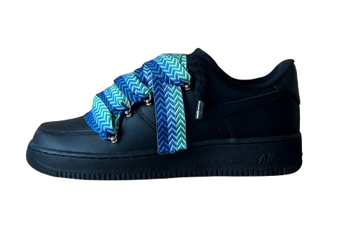 NIKE AIR FORCE 1 LOW 'BLACK / LANVIN BLUE BLACK ROPE LACES'