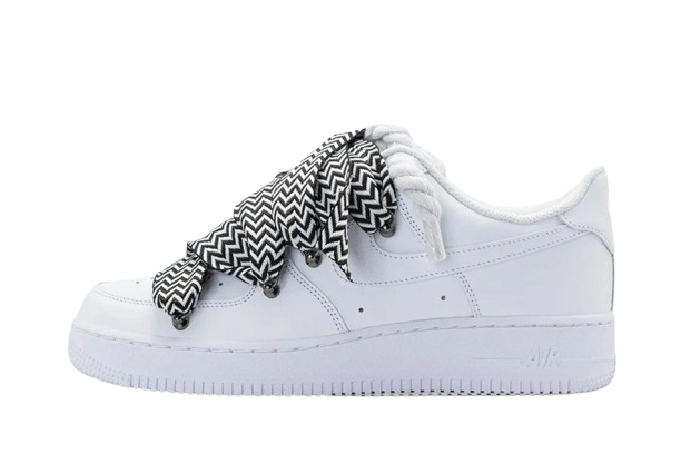NIKE AIR FORCE 1 LOW 'WHITE / LANVIN BLACK WHITE ROPE LACES'