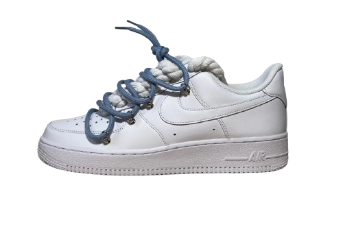 NIKE AIR FORCE 1 LOW 'WHITE / LACED UP BLUE ROPE LACES'