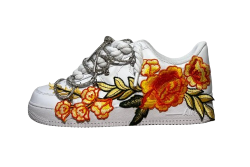 NIKE AIR FORCE 1 LOW 'WHITE / YELLOW ROSE DIAMOND ROPE LACES'