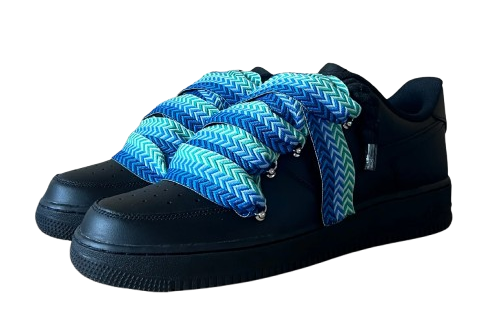NIKE AIR FORCE 1 LOW 'BLACK / LANVIN BLUE BLACK ROPE LACES'