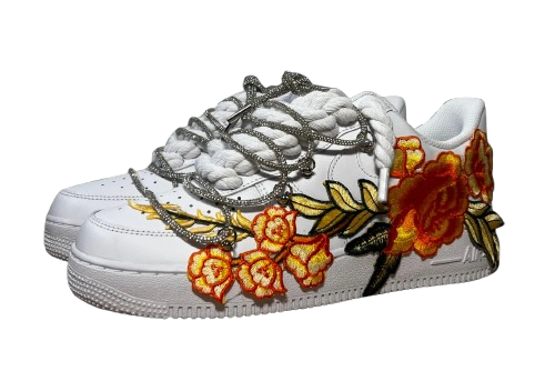 NIKE AIR FORCE 1 LOW 'WHITE / YELLOW ROSE DIAMOND ROPE LACES'