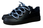 NIKE AIR FORCE 1 LOW 'BLACK / LACED UP BLUE ROPE LACES'