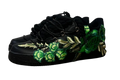 NIKE AIR FORCE 1 LOW 'BLACK / GREEN ROSE DIAMOND ROPE LACES'