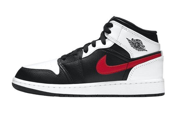 Air Jordan 1 Mid Black Chile Red White AIR JORDAN 1 MID 'BLACK CHILE RED WHITE' GS (OUTLET)