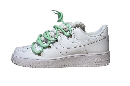 NIKE AIR FORCE 1 LOW 'WHITE / LACED UP GREEN ROPE LACES'