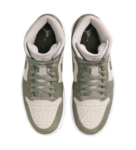 NIKE JORDAN 1 MID 'OIL GREEN SEA GLASS OLIVE' 38 & 38.5