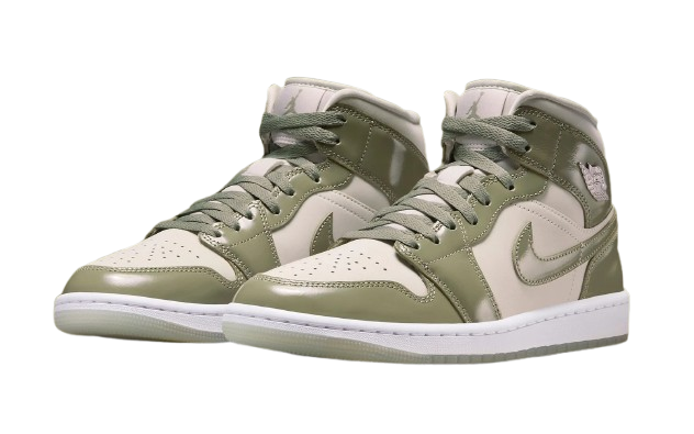 NIKE JORDAN 1 MID 'OIL GREEN SEA GLASS OLIVE' 38 & 38.5