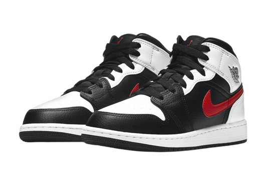 Air Jordan 1 Mid Black Chile Red White AIR JORDAN 1 MID 'BLACK CHILE RED WHITE' GS (OUTLET)