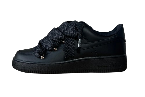 NIKE AIR FORCE 1 LOW 'BLACK / LANVIN BLACK PURE ROPE LACES'