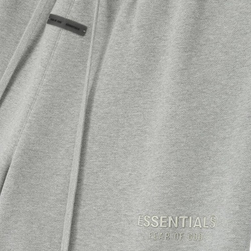 FEAR OF GOD ESSENTIALS CLASSIC FLEECE SHORT 'CONCRETE HEATHER' FW25