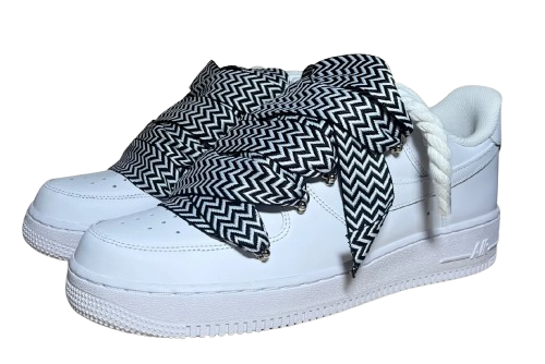 NIKE AIR FORCE 1 LOW 'WHITE / LANVIN BLACK WHITE ROPE LACES'