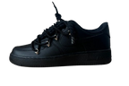 NIKE AIR FORCE 1 LOW 'BLACK / LACED UP BLACK ROPE LACES'