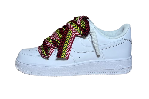 NIKE AIR FORCE 1 LOW 'WHITE / LANVIN RED YELLOW ROPE LACES'