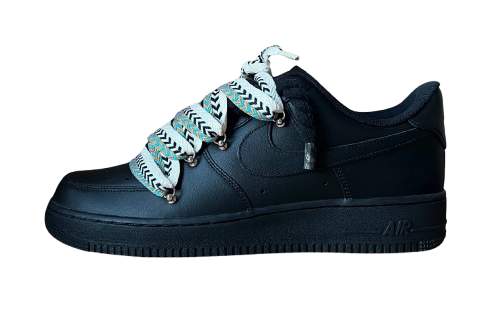 NIKE AIR FORCE 1 LOW 'BLACK / LANVIN BROWN BEIGE ROPE LACES'