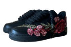 NIKE AIR FORCE 1 LOW 'BLACK / RED ROSE ROPE LACES'